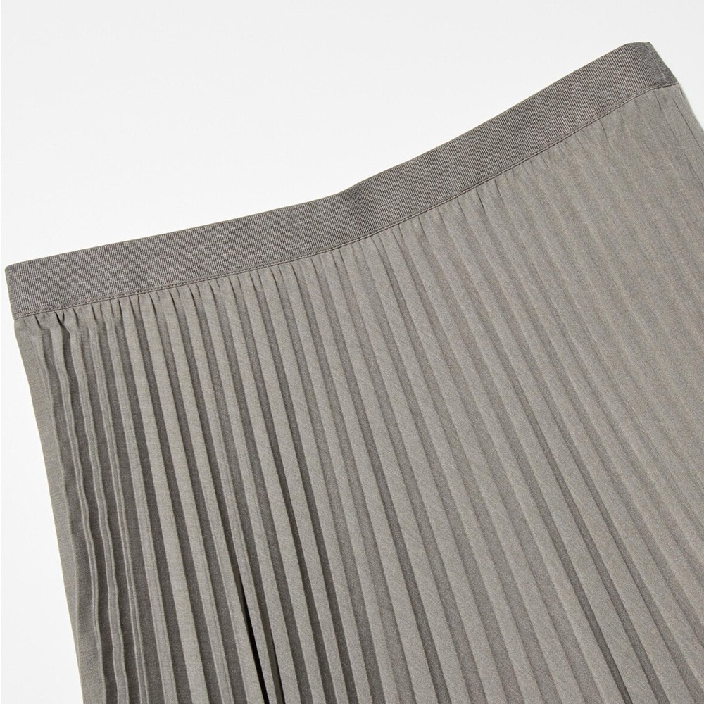 Uniqlo pleated midi skirt in grey - Picture 5 of 6